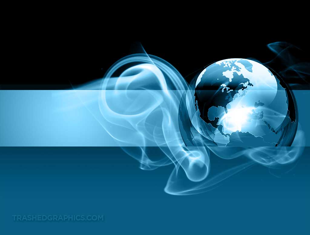 Blue Smoke Background With Globe