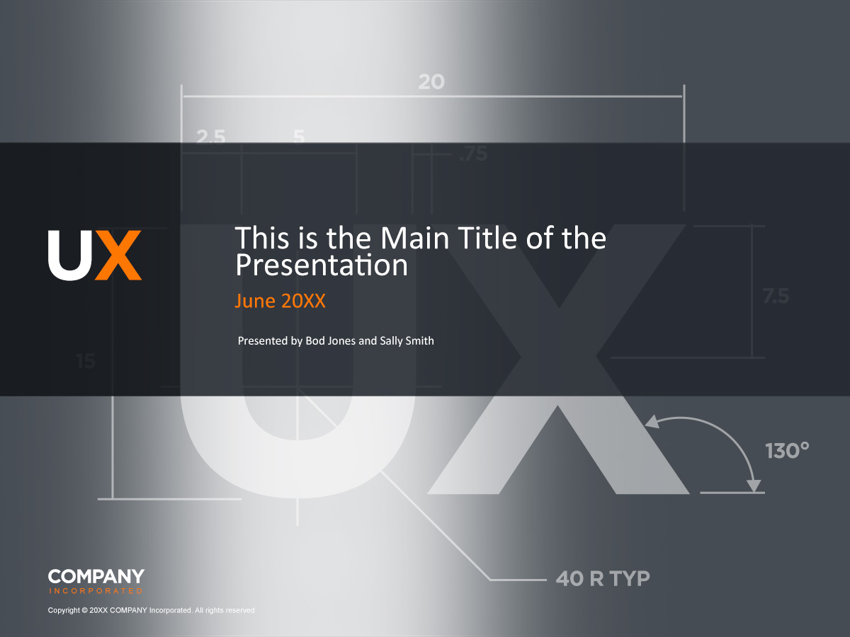 silver ux theme presentation cover slide template