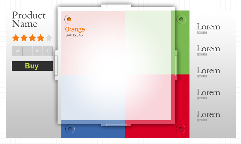 colorful mobile UI template