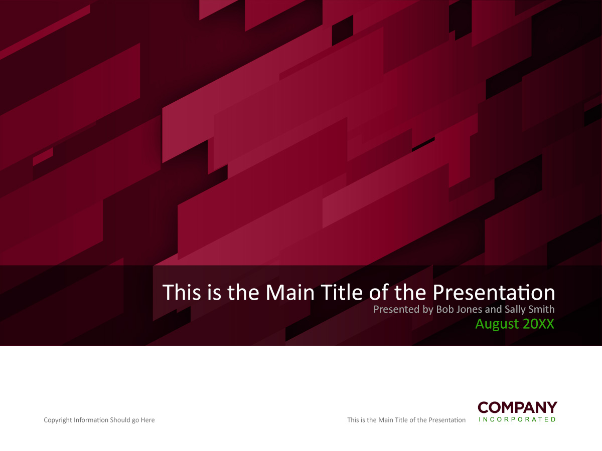 red and white angles powerpoint cover template