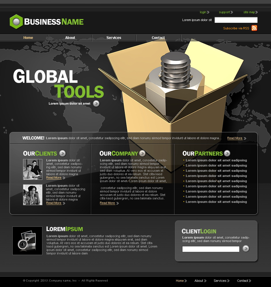 industrial website template in photoshop psd format photoshop websites templates