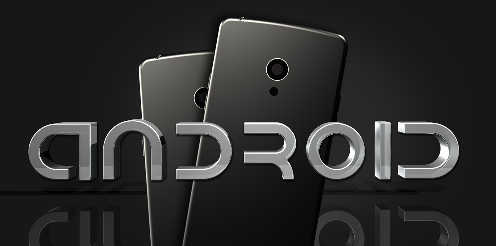 3d android logos and smartphones