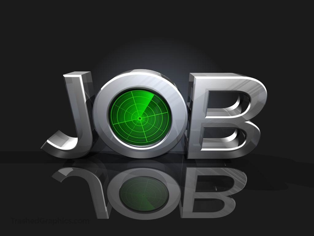 the word job and a radar screen