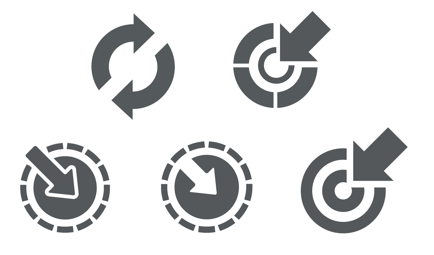 circular arrow pointer icons