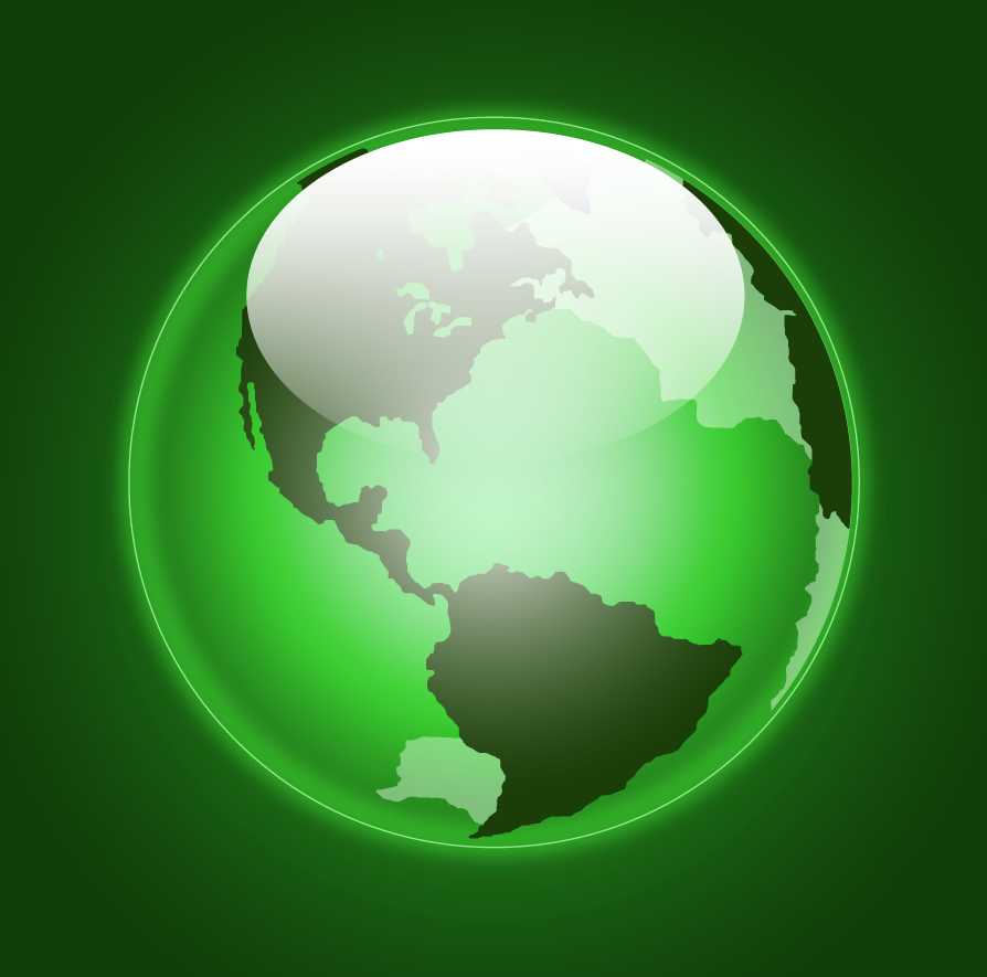 green glowing earth vector