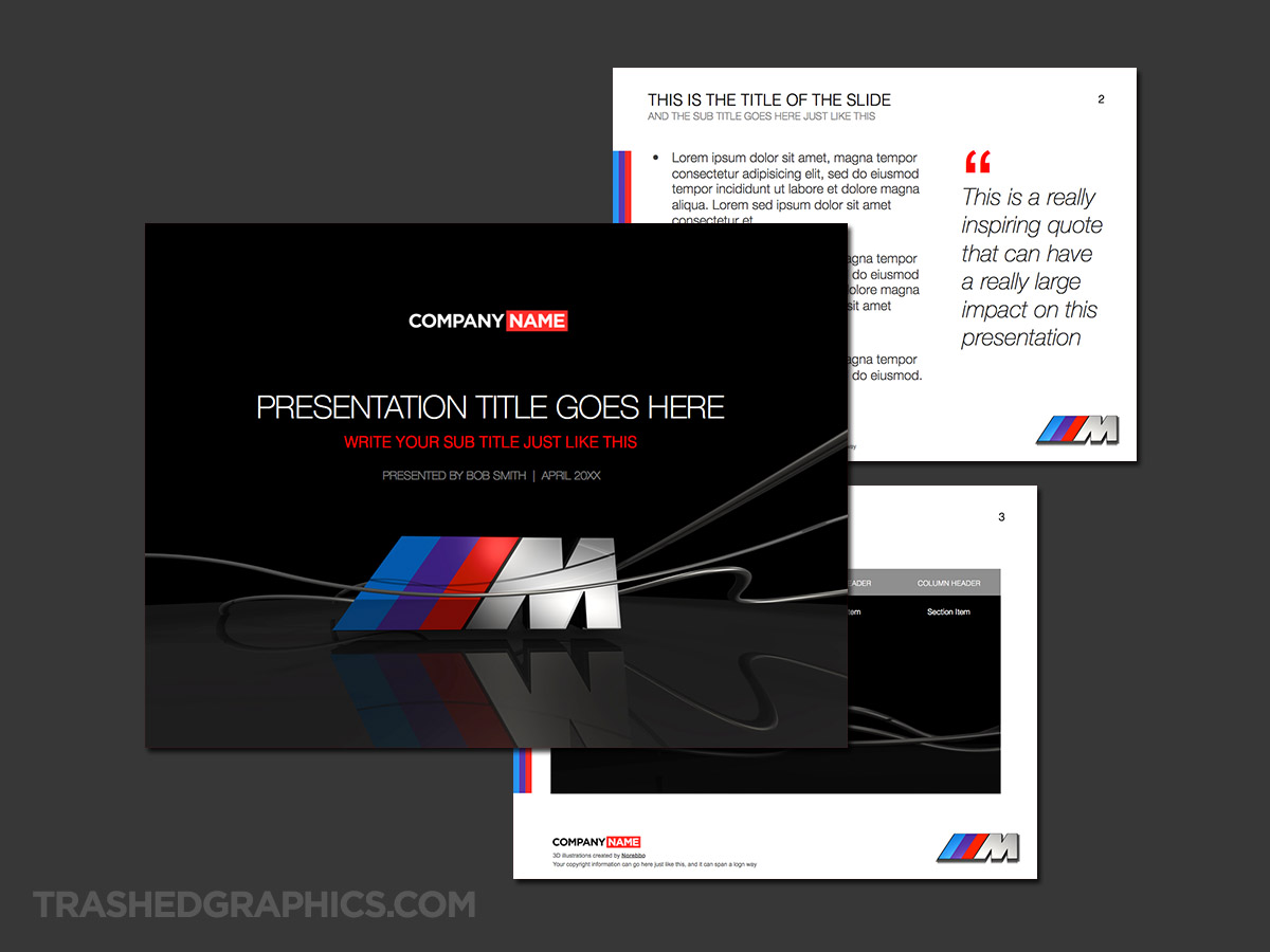 BMW M performance ppt theme