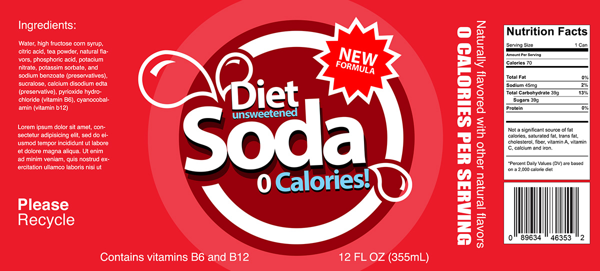 Two colorful generic soda can labels – TrashedGraphics