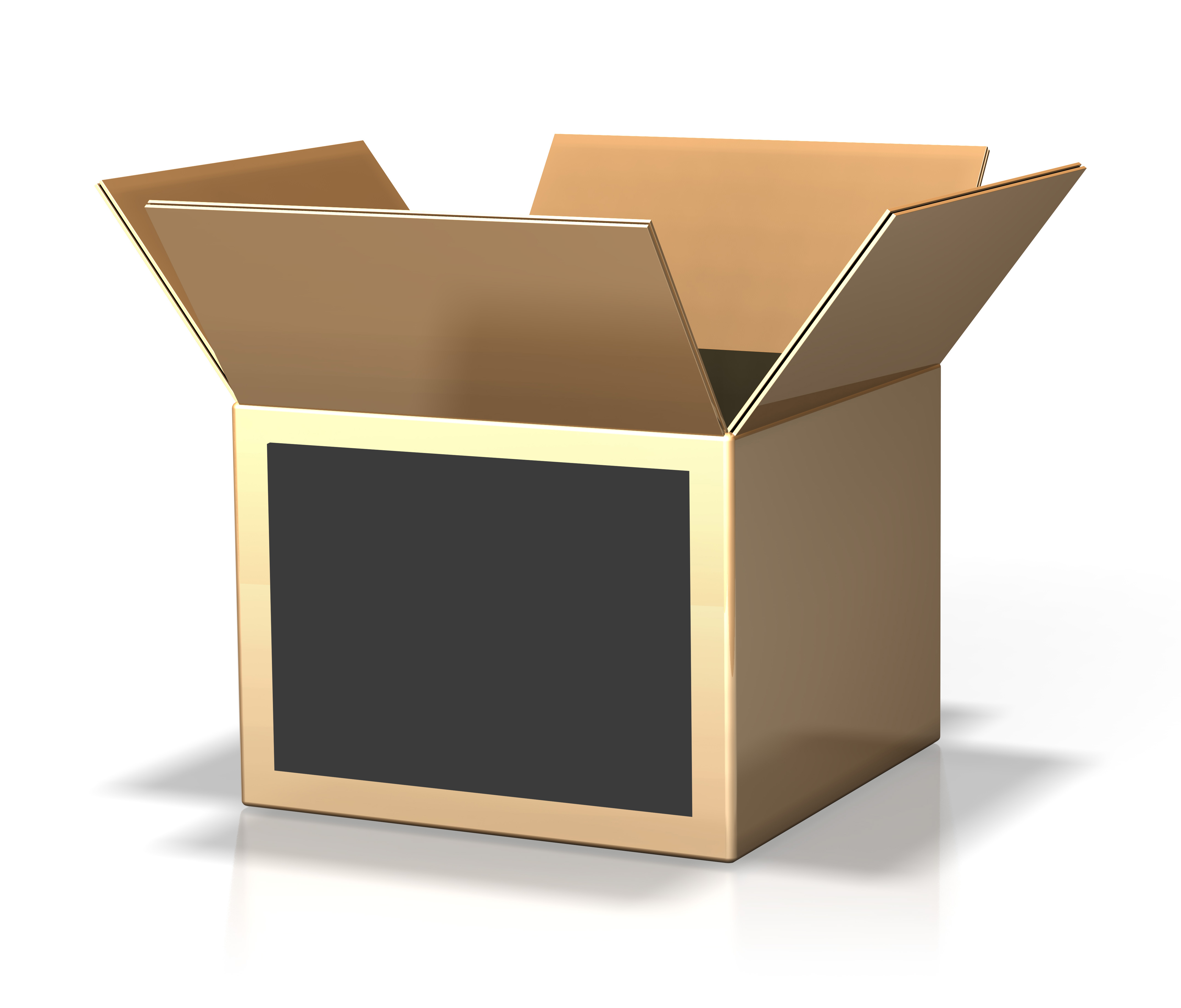 3d rendering of an open cardboard box over a white ...
 Open Box