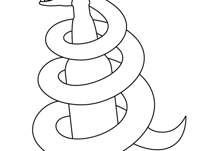 snake and bottle line drawing
