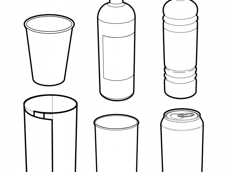 vector beverage container line drawings