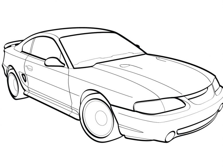 1999 ford cobra mustang vector line drawing