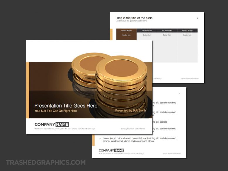 gold coins financial theme for powerpoint