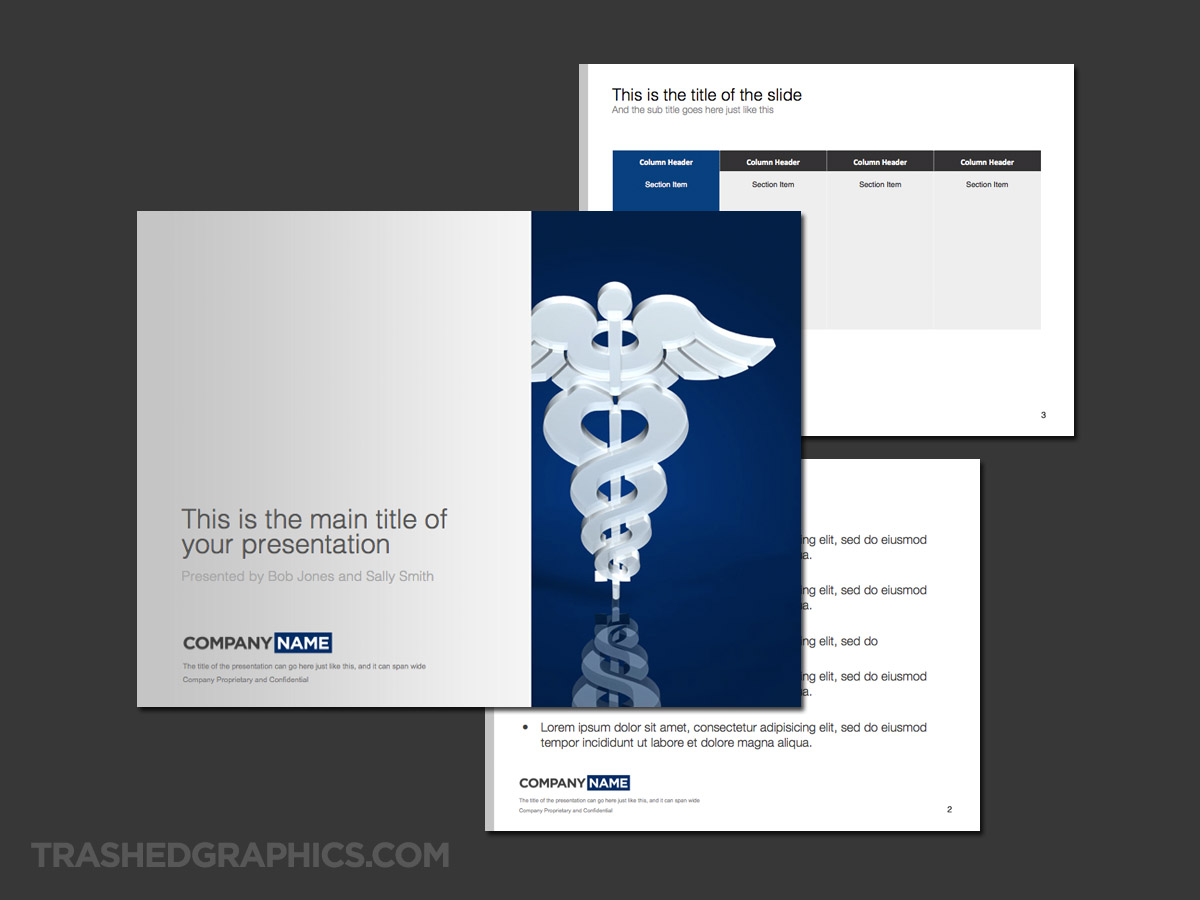 three page medical template powerpoint