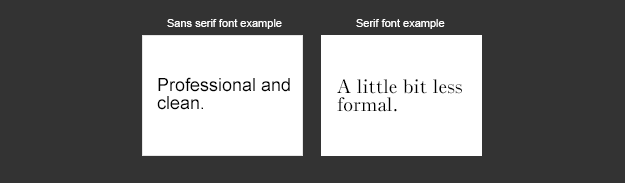 serif vs. san serif fonts
