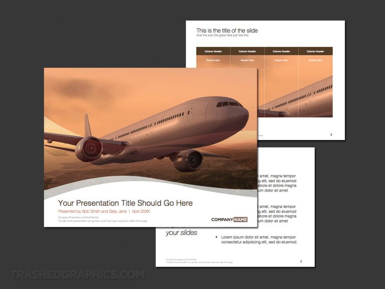 presentation template for the aerospace industry
