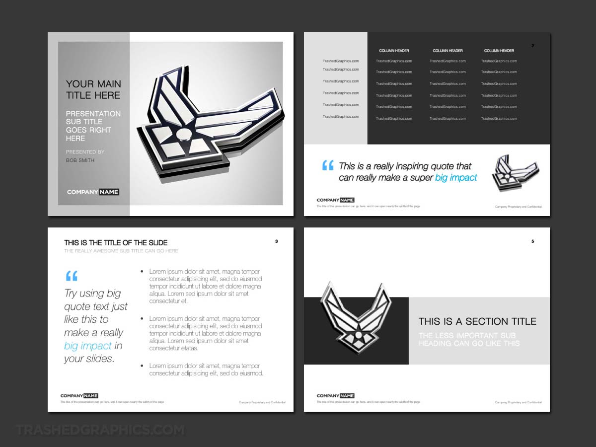 Air Force PowerPoint template designs – TrashedGraphics Within Air Force Powerpoint Template