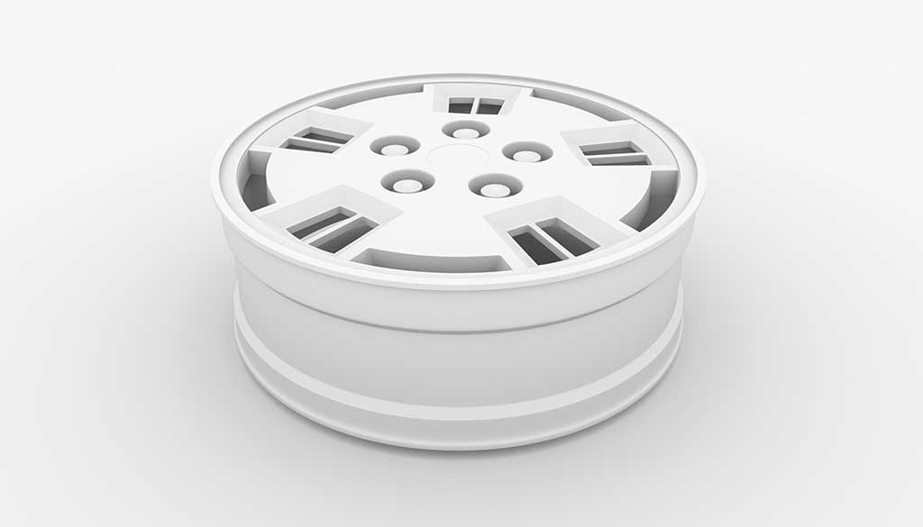 1980's Pontiac wheel 3d model ambient occlusion no texture side view